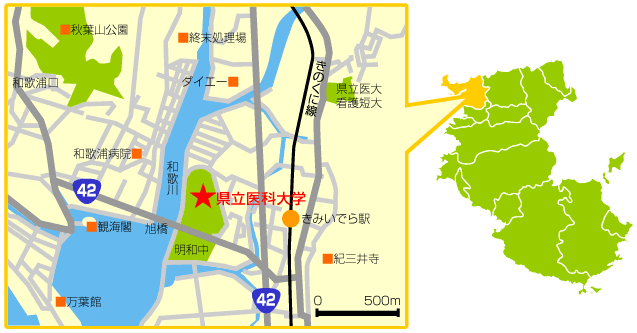 地図：県立医科大学
