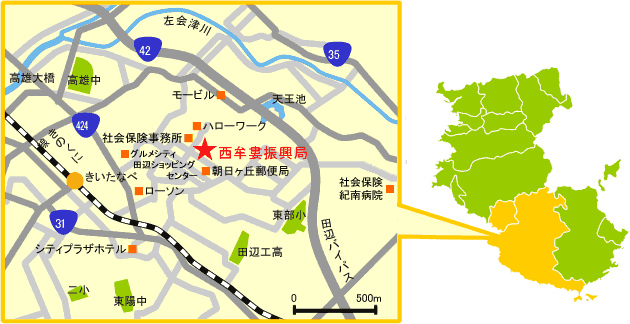 地図：西牟婁振興局