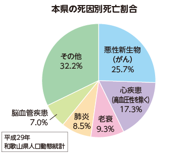 本県の死因別死亡割合　