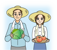 野菜を持つ人のイラスト