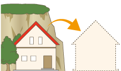 危険な区域から家を移転するイラスト