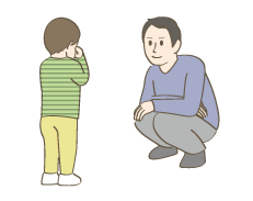 子供の話を聞くイラスト