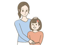 子供の頭をなでるイラスト