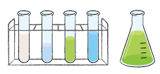 試験管とフラスコのイラスト