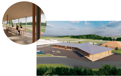 南紀白浜空港展望広場に新設されるビジネス拠点のイメージ画像