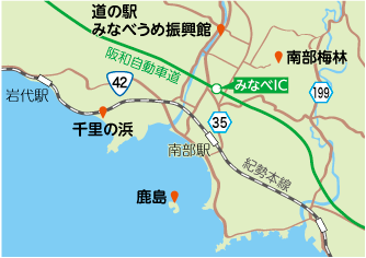 みなべ町の地図