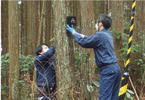 監視カメラを取り付けている様子の画像