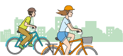 自転車に乗る人のイラスト