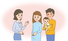 相談支援を行っているイラスト