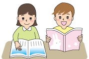 本を読んでいる子どものイラスト