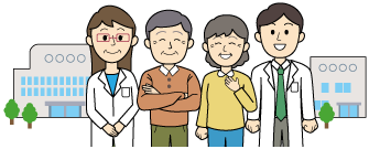医師と高齢者のイラスト
