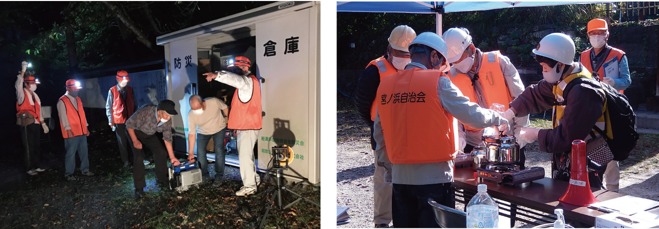 避難訓練の様子の写真