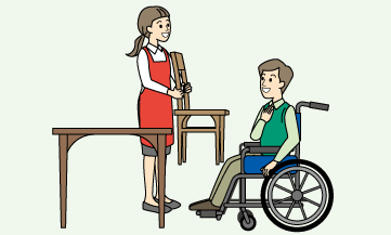車椅子の方への配慮のイラスト