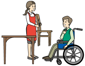 障害のある人に配慮するイラスト