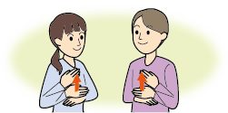 手話をしている人のイラスト