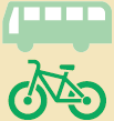 バスと自転車のイラスト