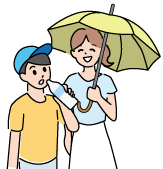 熱中症対策をする人のイラスト