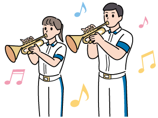 警察音楽隊のイラスト