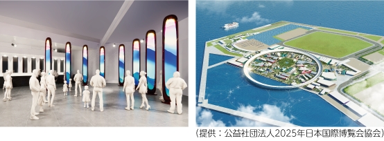 左:和歌山ゾーンイメージ画像
右:会場のイメージ図(提供:公益社団法人2025年日本国際博覧会協会)