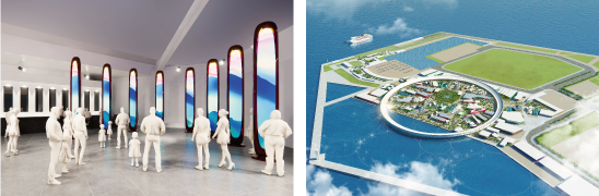 左:和歌山ゾーンイメージ画像
右:会場のイメージ図(提供:公益社団法人2025年日本国際博覧会協会)