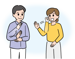 手話をしている人のイラスト