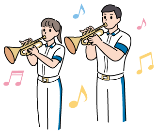 警察音楽隊のイラスト