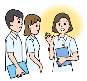 看護師養成所での指導の様子のイラスト