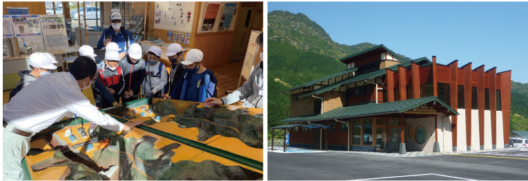 和歌山県土砂災害啓発センターとセンター内のようす