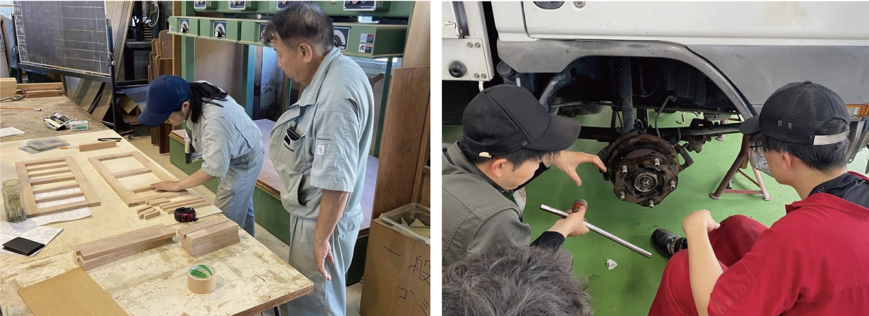 ものづくり産業の指導を受ける生徒の写真