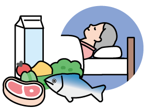 睡眠と食事バランスのイラスト