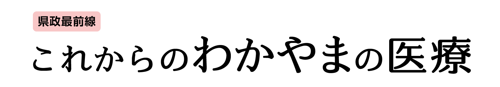 県政最前線 これからのわかやまの医療