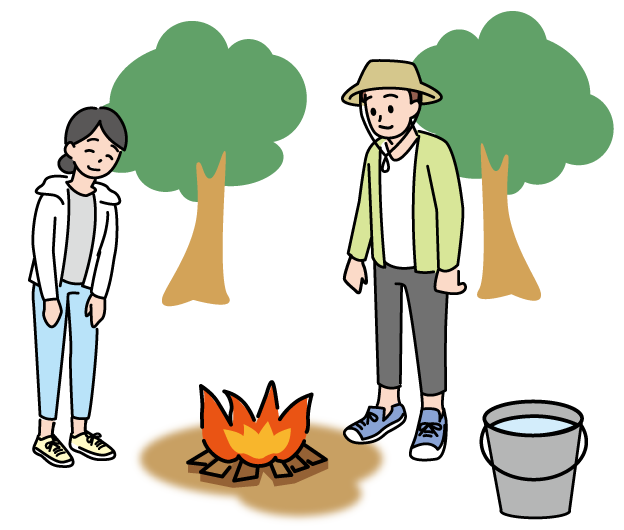 焚き火のイラスト