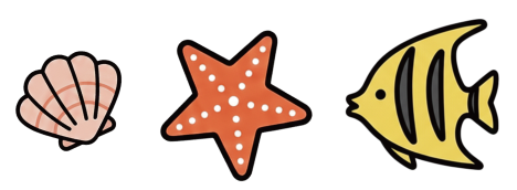 海の生物のイラスト