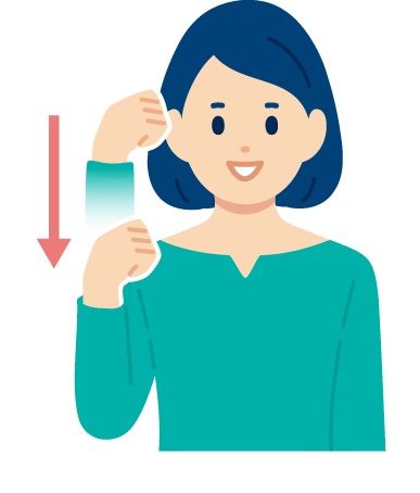 おはようの手話のイラスト