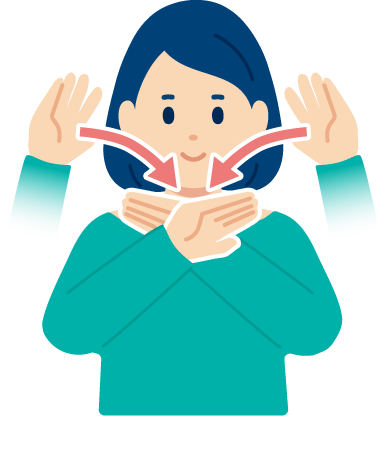 こんばんはの手話のイラスト