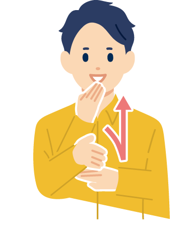 ありがとうの手話のイラスト