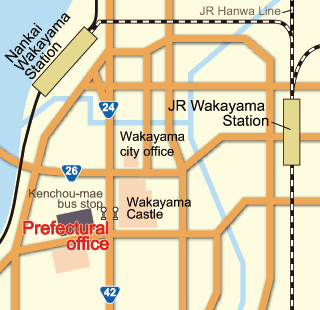 Map of the Wakayama prefectural government