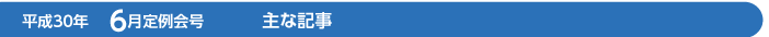 平成29年 6月定例会号 主な記事