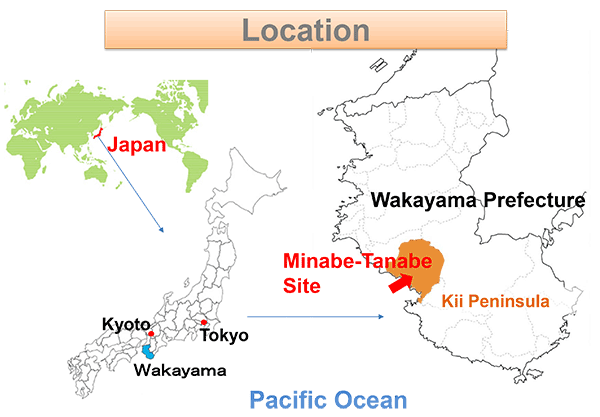 みなべ田辺地域の位置図