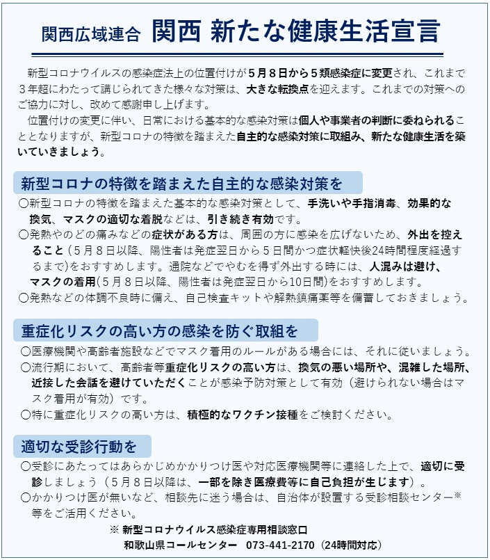 関西新たな健康生活宣言