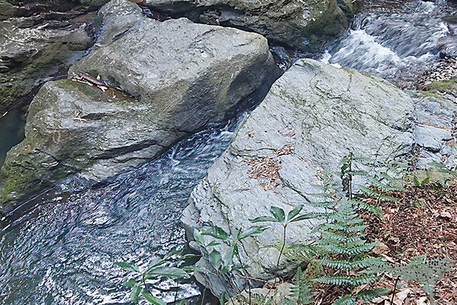 真土山にある飛び越え石