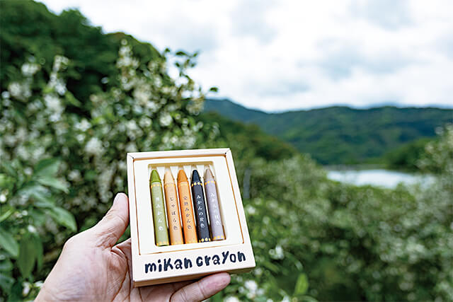 和歌山らしさにこだわった「みかんくれよん」のパッケージ