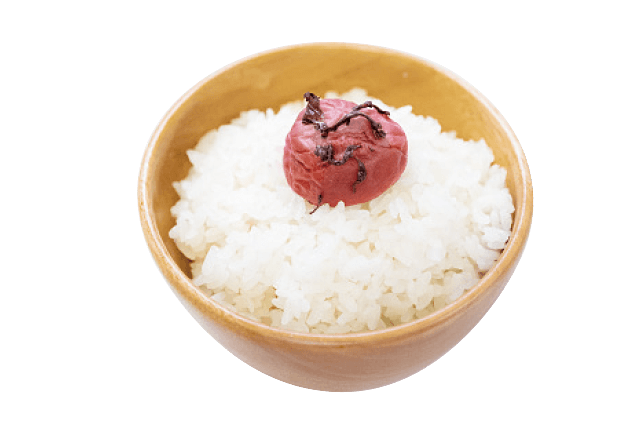 梅と紫蘇をのせたご飯