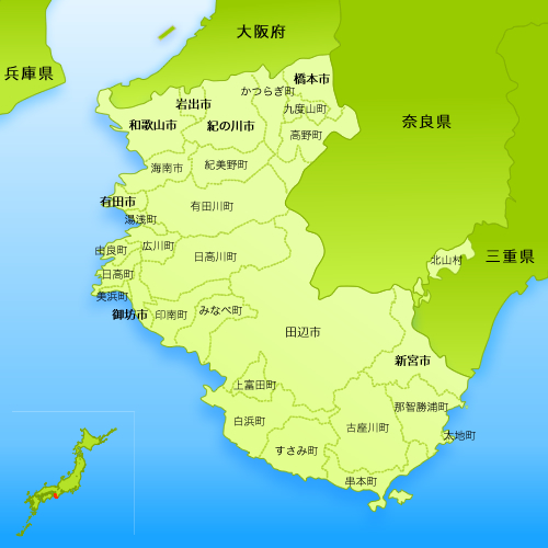 和歌山県の地図