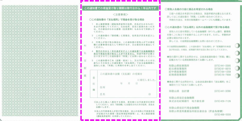 県税還付金（払戻し）のお知らせ裏面