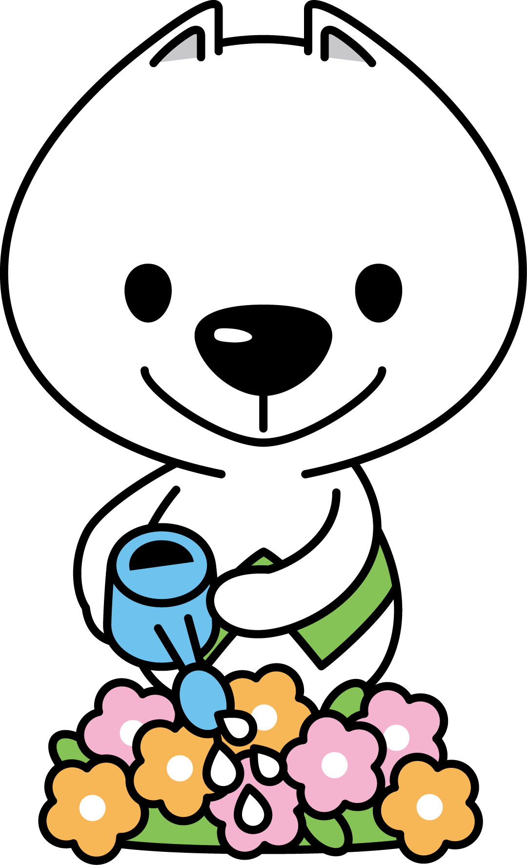 きいちゃん(お花に水やりをしています)の画像