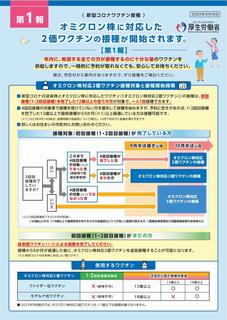 オミクロン株対応型ワクチン接種のお知らせ(第1報)