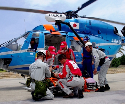 日本赤十字社和歌山医療センター　災害搬送訓練