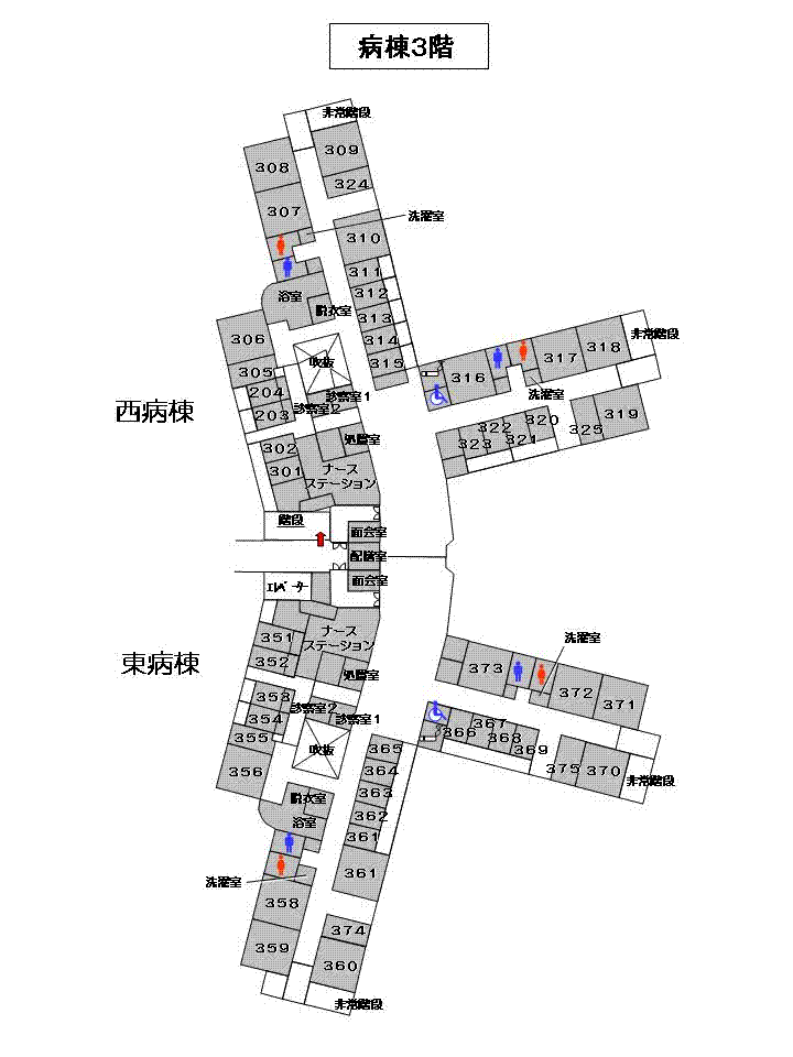 病棟3階フロア案内図の画像