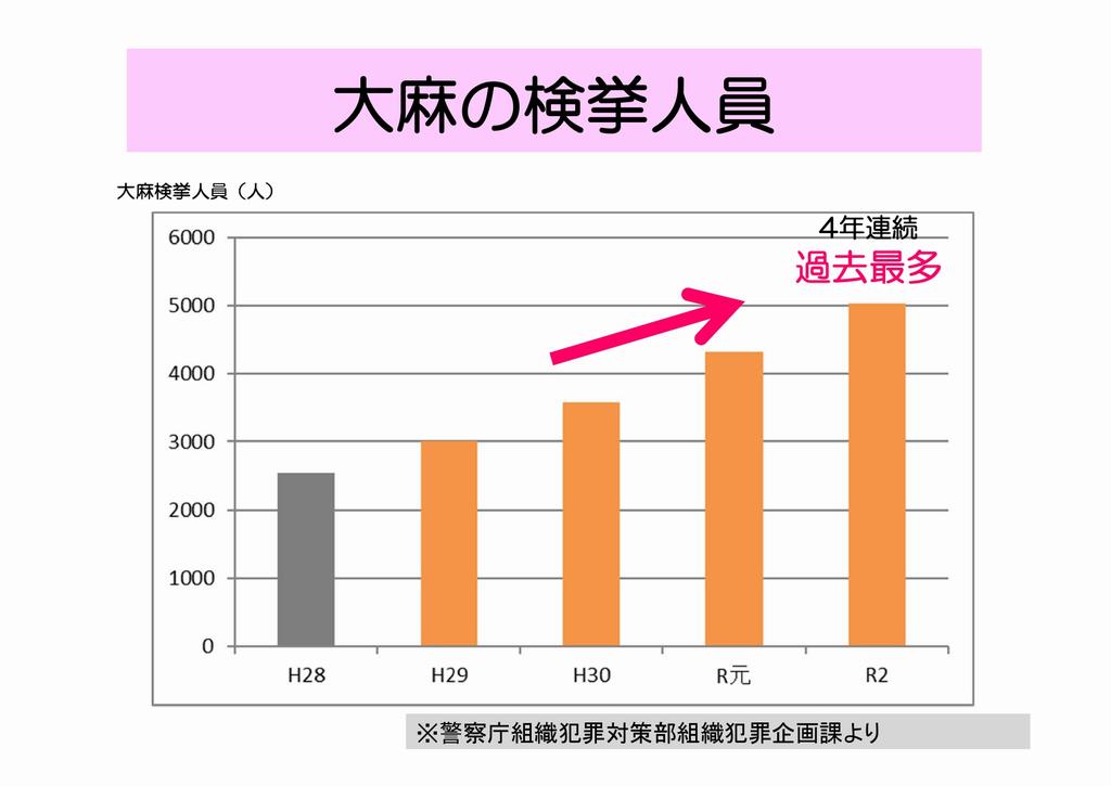 大麻の検挙状況